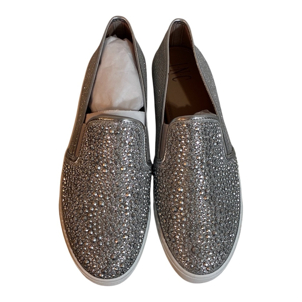 INC International Concepts Glittering Silver Sneakers